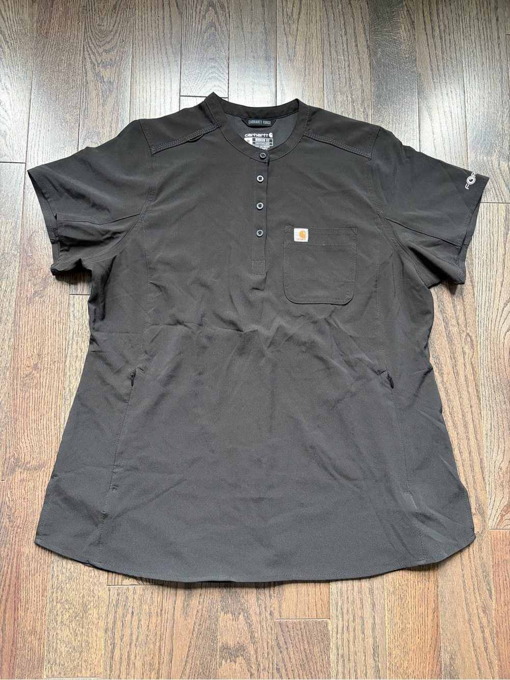 Carhartt Force Black Scrub Top XL Modern Fit Stretch Healthcare Uniform